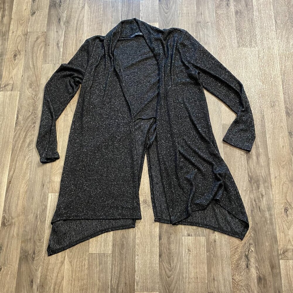 Kim & Cami Gray Open Front Cardigan Size Small